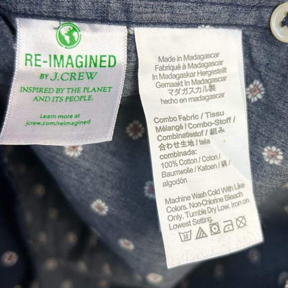 J. Crew by Lewn 100s 2 ply Yarn Shirt Mens M Slim Secret Wash Button up Floral - Picture 13 of 14